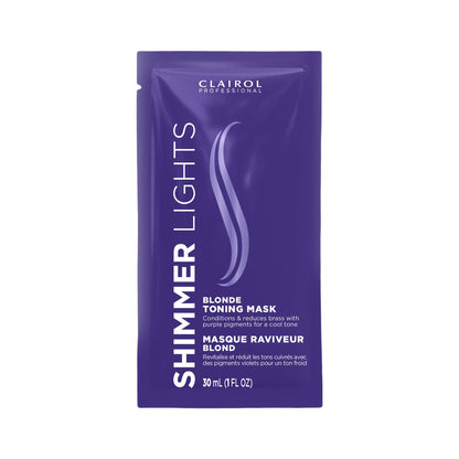 Clairol Professional Shimmer Lights Violet Toning Mask for Neutralizing Brassy Tones with Refreshing Blonde Hair Results