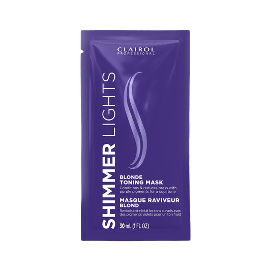 Clairol Professional Shimmer Lights Violet Toning Mask for Neutralizing Brassy Tones with Refreshing Blonde Hair Results