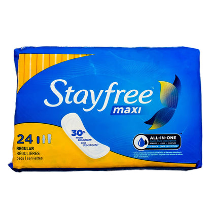 Stayfree Regular Maxi Pad 24ct - Pack of 12