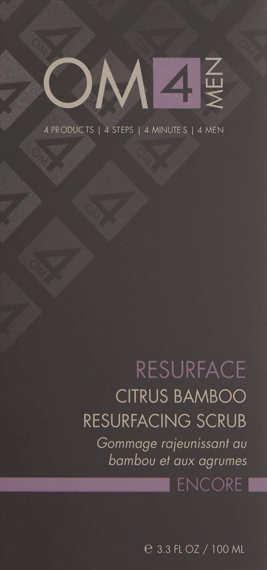 Organic Male OM4 Resurface: Citrus Bamboo Resurfacing Scrub - Mens Gentle Exfoliator Renews Hydrates Skin