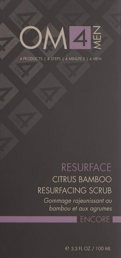 Organic Male OM4 Resurface: Citrus Bamboo Resurfacing Scrub - Mens Gentle Exfoliator Renews Hydrates Skin