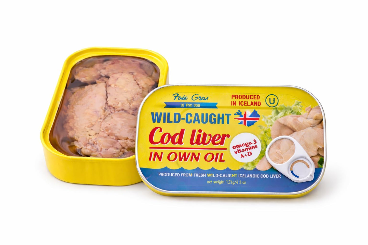 Foie Gras of the Sea Icelandic Wild Caught Cod Liver – Canned in Own Oil, 4.3 oz (Pack of 12) – Premium Gourmet Seafood, Rich in Omega-3, Kosher