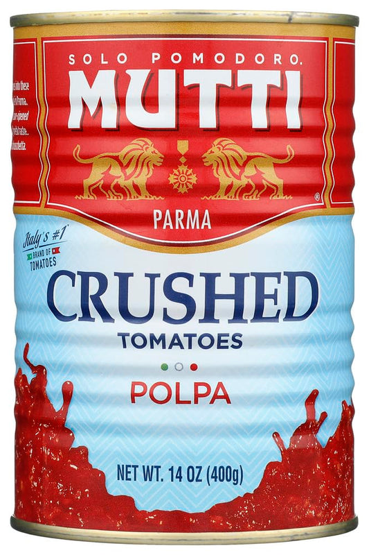 Mutti Crushed Tomatoes (Polpa), 14 oz. | 6 Pack | Italy’s #1 Brand of Tomatoes | Fresh Taste for Cooking | Canned Tomatoes | Vegan Friendly & Gluten Free | No Additives or Preservatives