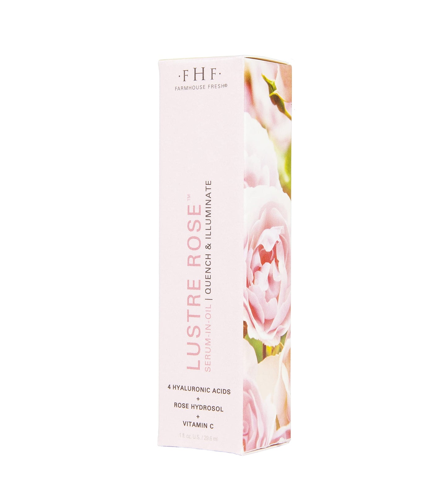 FarmHouse Fresh Vitamin C Face Serum, Hydrating Serum with Hyaluronic Acid, Lustre Rose Facial Serum-in-Oil, Moisturizer, 1 Fl. Oz