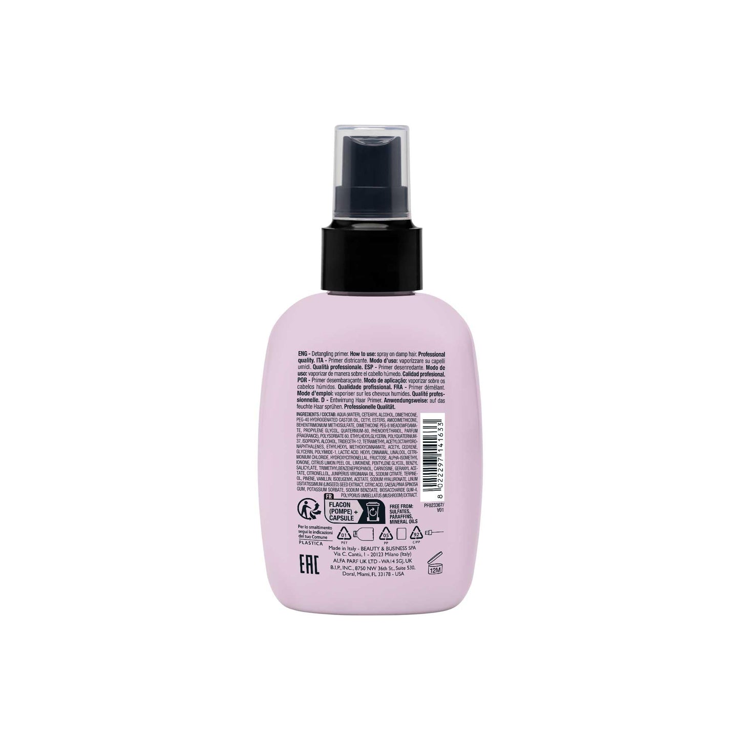 ALFAPARF MILANO Semi di Lino Style & Care Detangling Primer - No Hold - Detangling Primer for All Hair Types - Thermal Protection (4.25 fl oz / 125 ml)