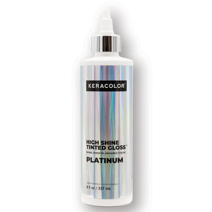 Keracolor High Shine Tinted Hair Gloss, In-Shower Hair Glaze, Sheer Color-Enhancing Glossing Treatment, Platinum, 8 Fl Oz