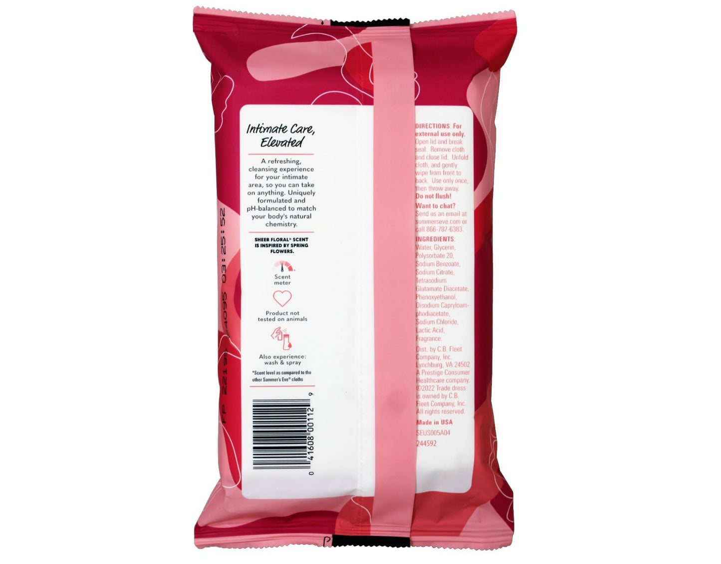 Summer's Eve Cleansing Cloths | Sheer Floral |32 Count | Pack of 4 | pH-Balanced, Dermatologist & Gynecologist Tested