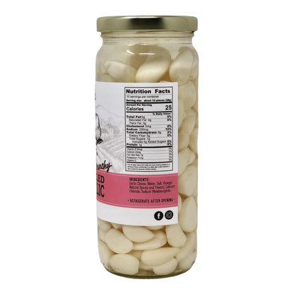 Lara's Pickled Garlic Cloves in Jar (16 fl oz) - Crunchy and Mild Flavor - Long Shelf Life - Canned Garlic