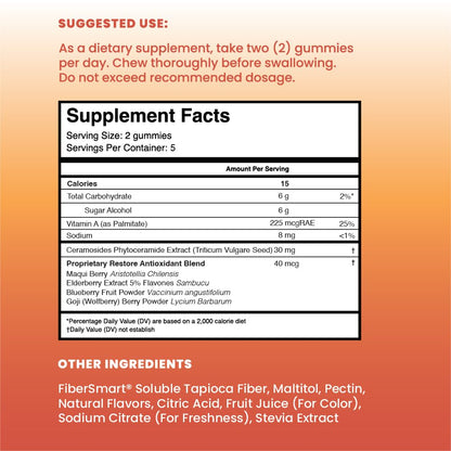 Glotrition Afterglo Gummies Travel Pack – Lutein & Antioxidants for Skin Defense Travel Pack – 10 Gummies