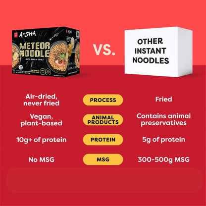 A-Sha Meteor Noodle with Danzai Sauce, 12 Packs, Gourmet Asian Taiwanese Healthy Instant Ramen Noodles