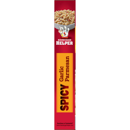 Hamburger Helper Spicy Parmesan Garlic Pasta Meal (6 oz) No Artificial Flavors, Ready in 3 Easy Steps, Quick Meals for Midweek Dinners, Busy Evenings & Families On-the-Go