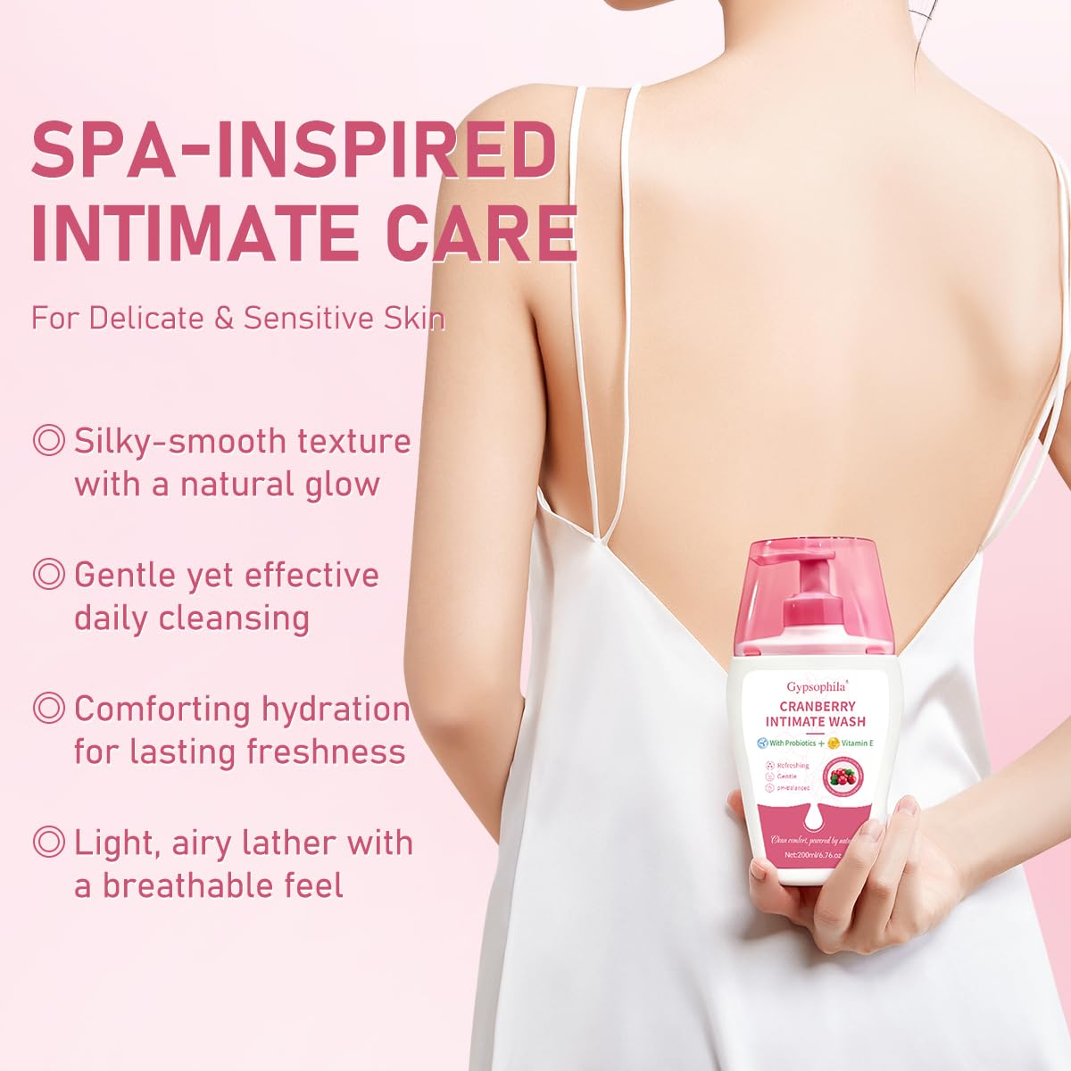 Cranberry Feminine Wash For Intimate Area Hygiene,pH Balance and Vitamin E for Vaginal wash,Non-Irritating,6.76 Fl Oz