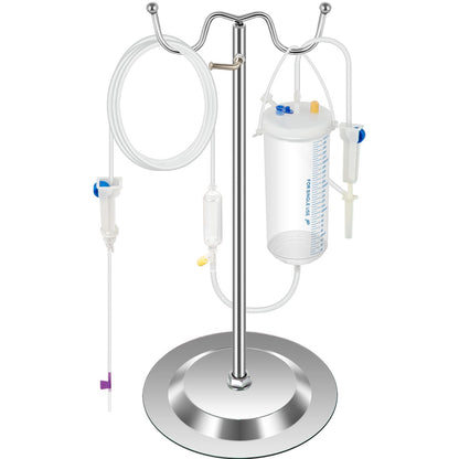VEVOR IV Practice Kit Phlebotomy Practice Kit with Dark Skin, Venipuncture Practice Kit Skills Learning Model Arm Kit with Height Adjustable Infusion Stand for Students, Nurse
