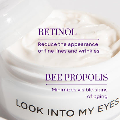 Hey Honey Look Into My Eyes Retinol, Peptide & Propolis Eye Mask for Wrinkle Reduction, Fine Line Smoothing Hydration Overnight Firming Under-Eye Treatment for Brighter, Youthful-Looking Eyes | 1 Oz