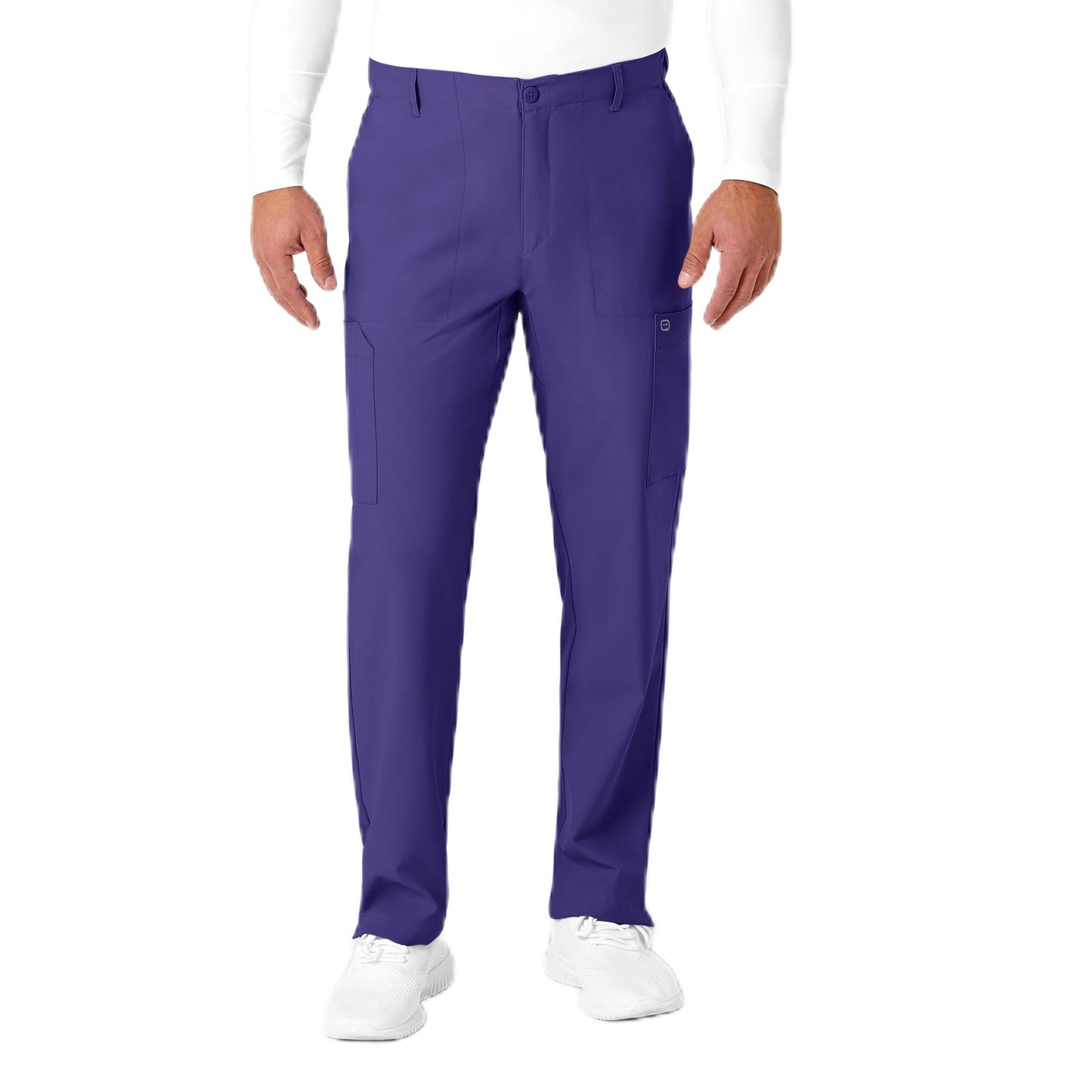 Men's Flat Front Cargo Scrub Pant, Grape, 3XL TAL