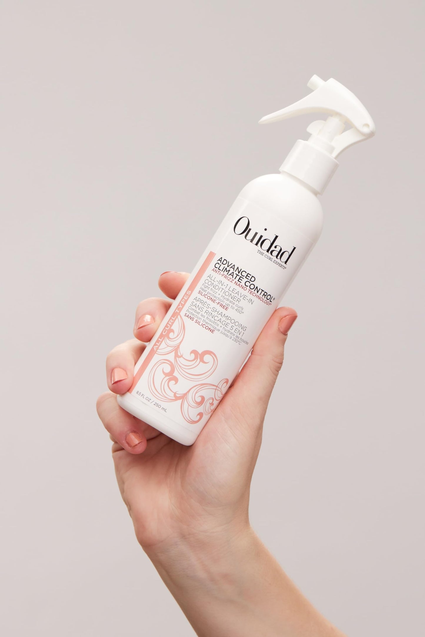Ouidad Advanced Climate Control Leave In Conditioner for Curly Hair, 8.5 fl oz, Multi-Use Curl Leave In Conditioner & Heat Protectant Spray, Sulfates, Parabens & Cruelty-Free Curly Hair Products