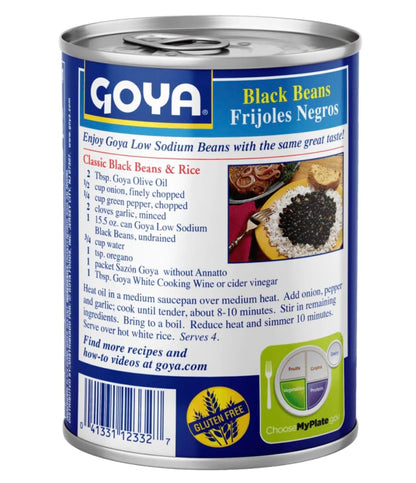 Goya Black Beans Low Sodium, 15.5 oz, 2-Pack
