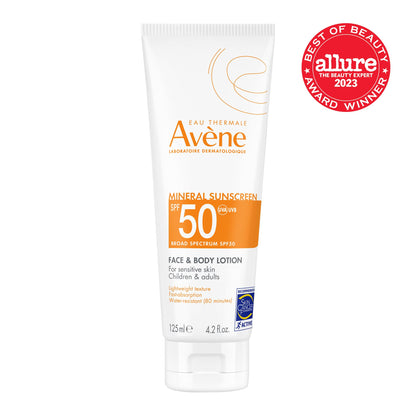 Avène Sheer Mineral Sunscreen Broad Spectrum SPF 50 Face and Body Lotion 4.23 Fl Oz