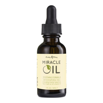 Earthly Body Miracle Oil, 1 fl. oz. - 100% Natural Tea Tree Oil, Hemp Seed Oil & Vitamin E - Moisturizer, Calms Skin Irritations, Helps Smooth Wrinkles - Gluten Free, 100% Vegan