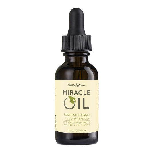 Earthly Body Miracle Oil, 1 fl. oz. - 100% Natural Tea Tree Oil, Hemp Seed Oil & Vitamin E - Moisturizer, Calms Skin Irritations, Helps Smooth Wrinkles - Gluten Free, 100% Vegan
