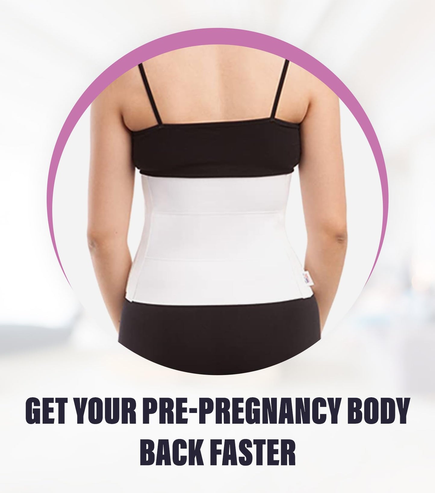 ITA-MED 9” Abdominal Binder for Men & Women - Helps Recover Post-Surgery, Postpartum & Hernia, Made in USA (M)