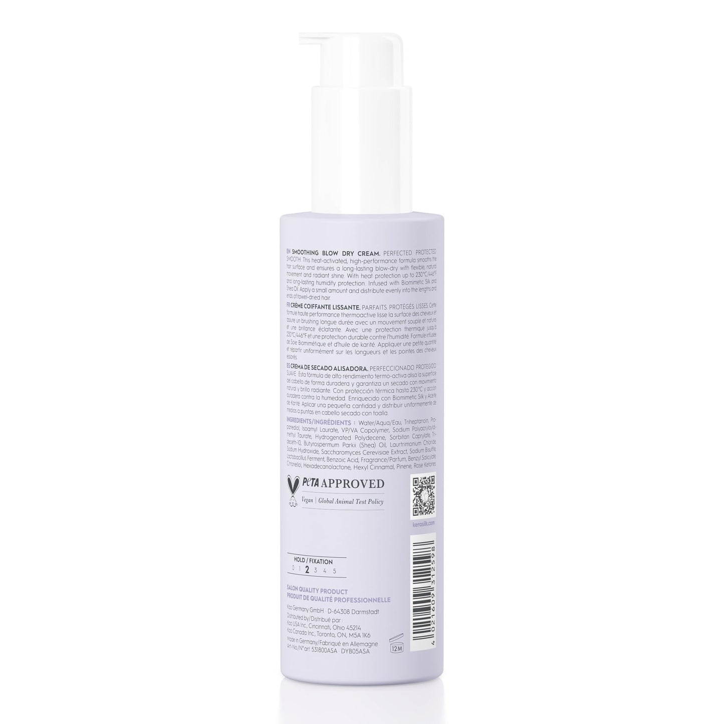Kerasilk Smoothing Blow Dry Cream for Frizz Control & Heat Protection, Vegan & Sulfate Free, 150ml