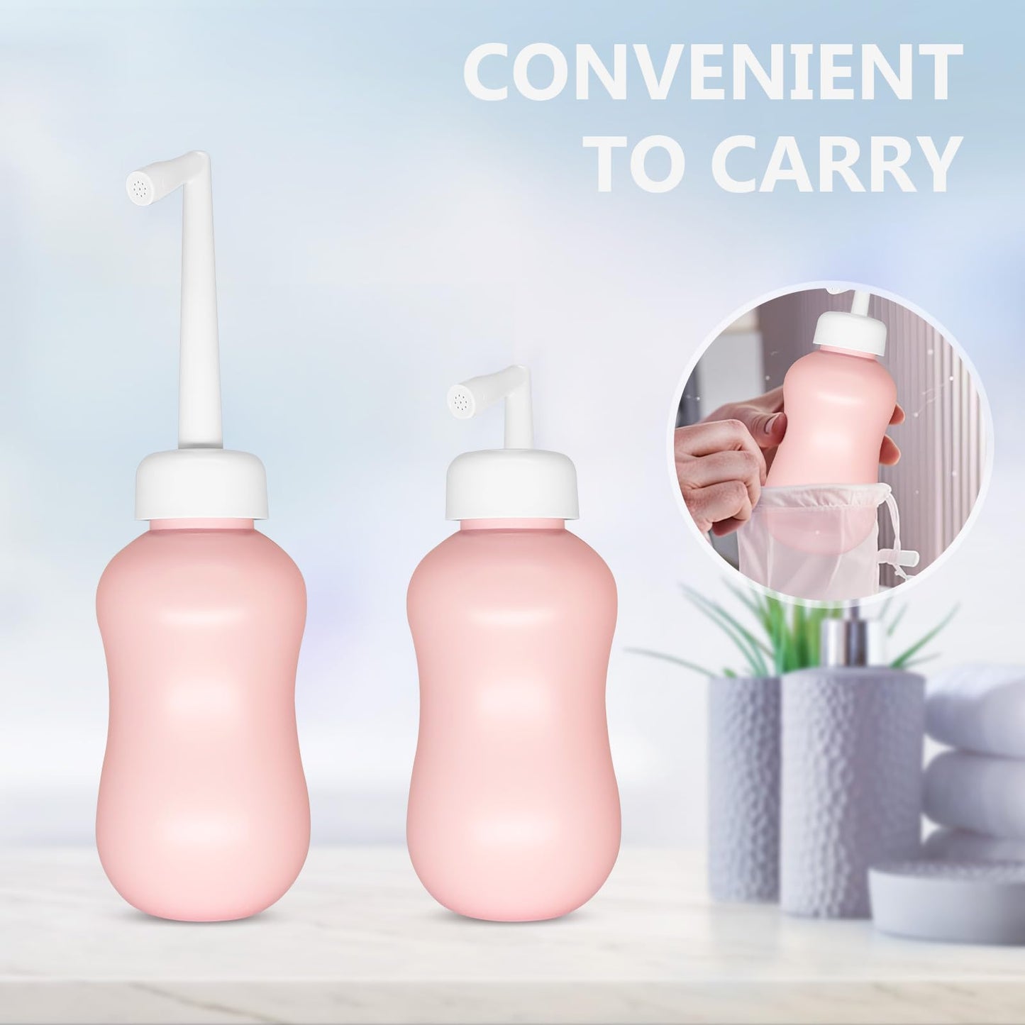 Peri Bottle for Postpartum Care, Upside Down Perineal Bottle for New Mom Postpartum Essential, Feminine Hygiene Care, 10 Oz Portable Bidet with Storage Bag for Postpartum Recovery