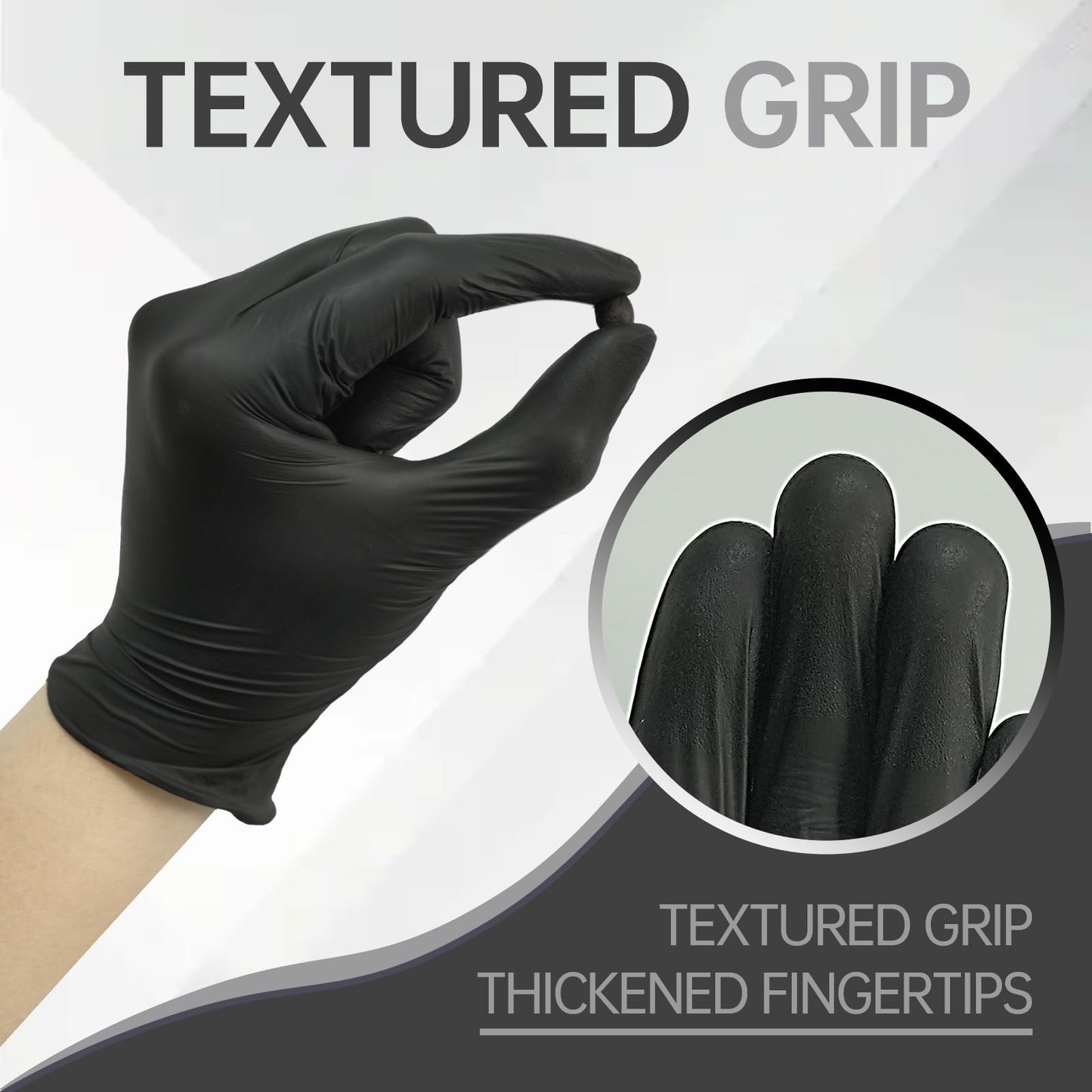 Jointown Nitrile Exam Gloves, Black Medical Gloves Disposable Latex Free Powder-Free For Exam, Food Prep Cleaning, Large Case of 1000, L