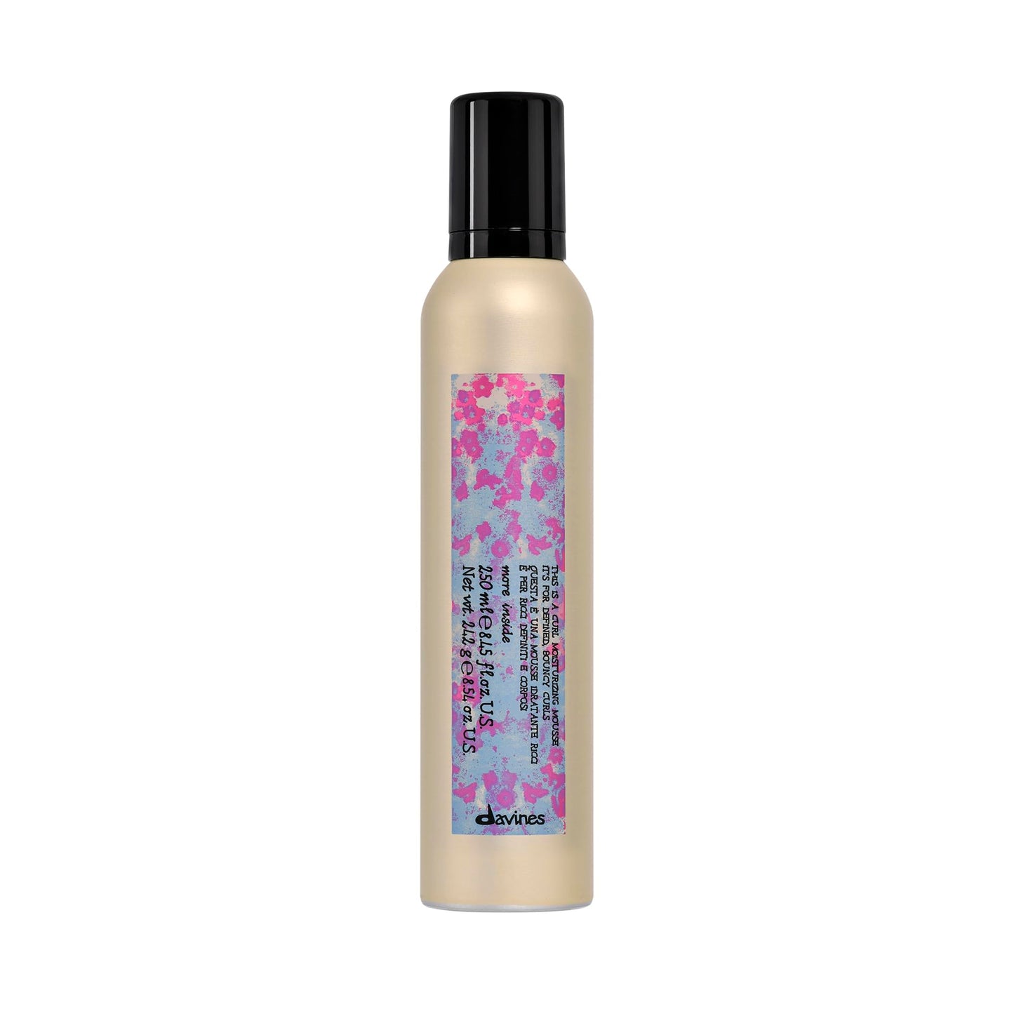 Davines This Is A Curl Moisturizing Mousse, Medium Hold Hydration & Bounce - Creamy Mousse for Defined Curls - Adds Structure & Softness, 8.45 Fl Oz