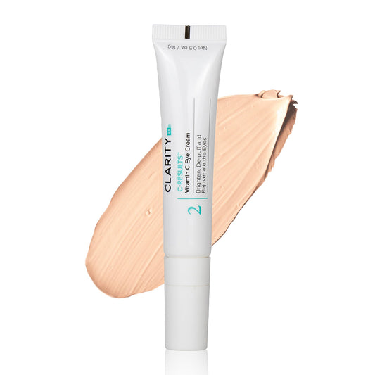 ClarityRx C-Results Natural Plant-Based Vitamin C Eye Cream for Dark Circles, Eye Bags, Puffiness & Wrinkles (0.5 oz)