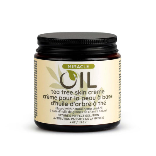 Earthly Body Miracle Oil Tea Tree Creme, 4 oz. - Tea Tree, Hemp Seed, Safflower & Sunflower Seed Oils - Nourish & Protect Skin, Smooth Rough Patches, Calm Irritation - 100% Vegan, Cruelty-Free