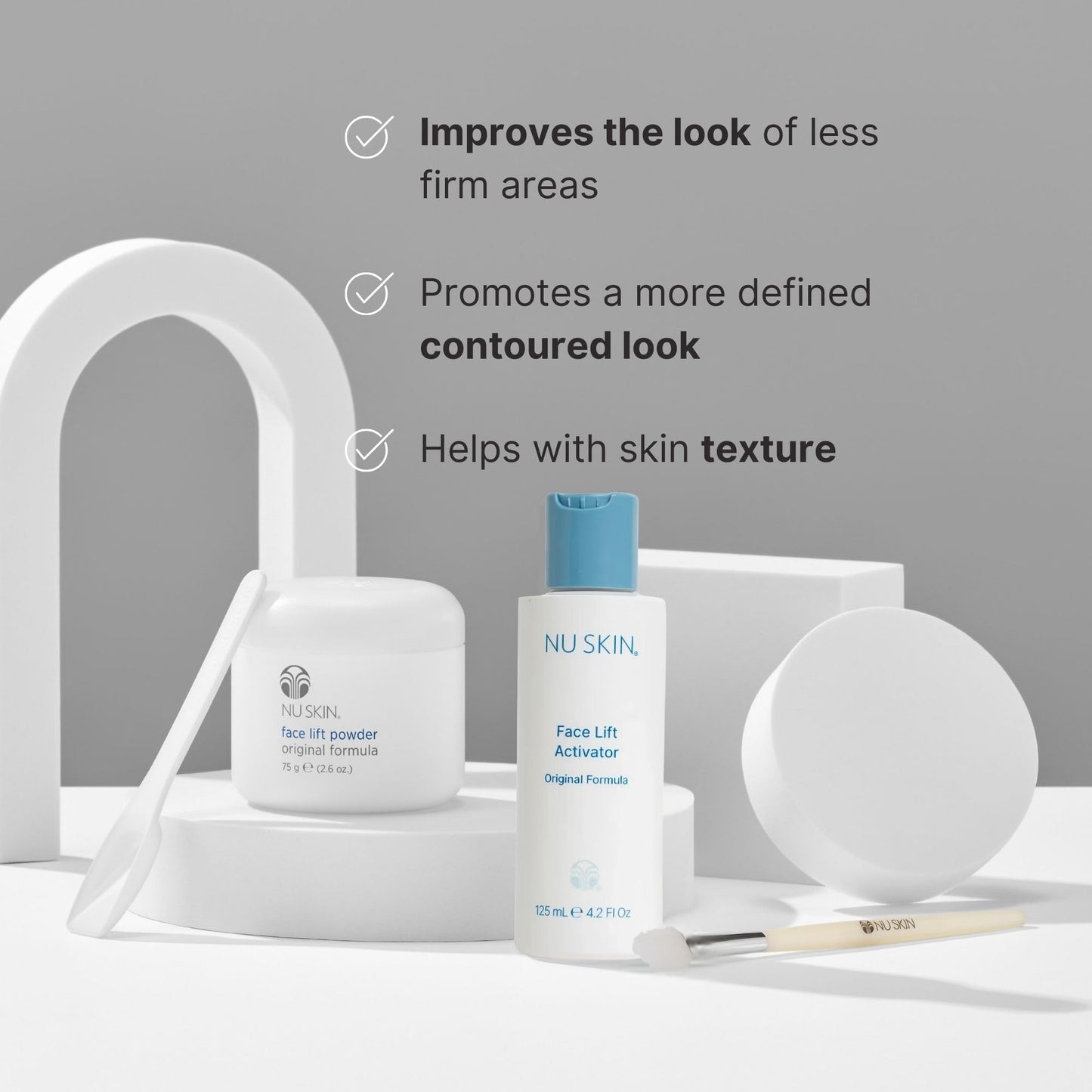 Nu Skin Face Lift Powder with Activator | Instant Smoothing Effect for Face & Neck | Supports a Refreshed Appearance | Daily Cosmetic Face Powder