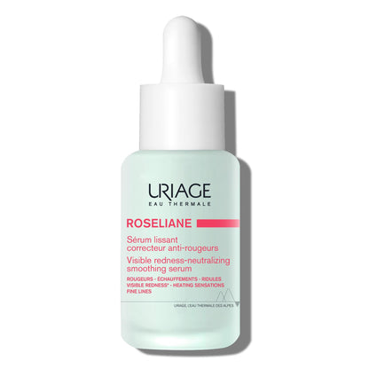 Uriage Roseliane Smoothing Serum, Visibly Calms Redness, Heating Sensations, Fine Lines, Face, Hesperidin, Enoxolone, Niacinamide, Squalane, Uriage Thermal Water