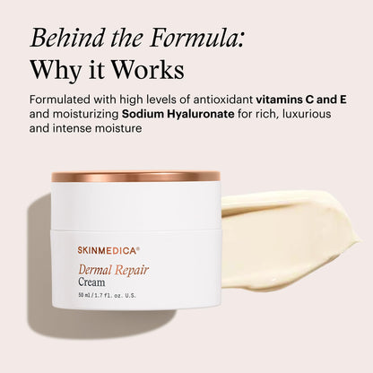 SkinMedica Dermal Repair Cream - Hydrating, Ultra Rich Face Moisturizer. Infused with High Levels of Antioxidants including Vitamin C + Vitamin E