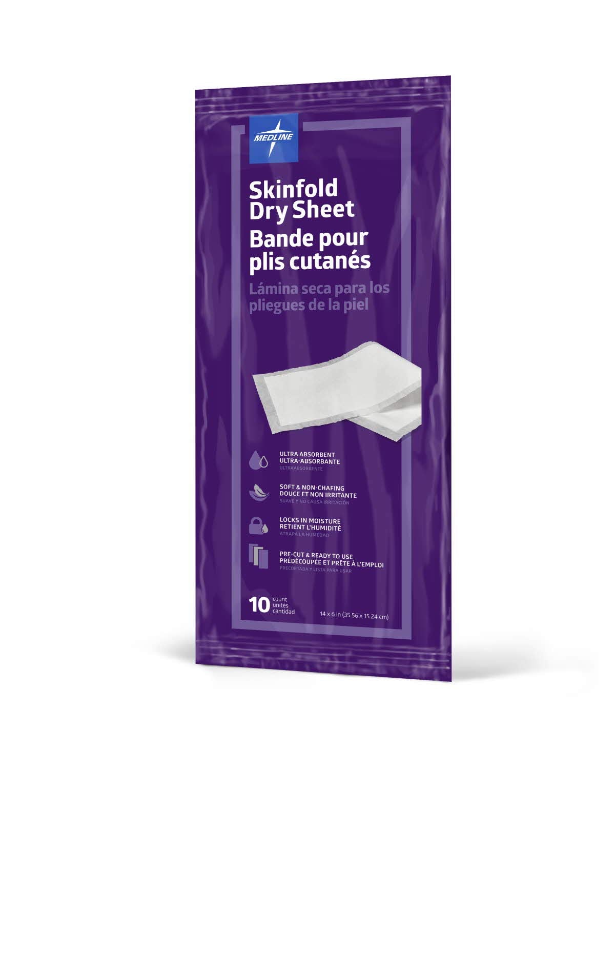 Medline Skinfold Dry Sheet, Skin Moisture Management, Soft, Non-Chafin ...