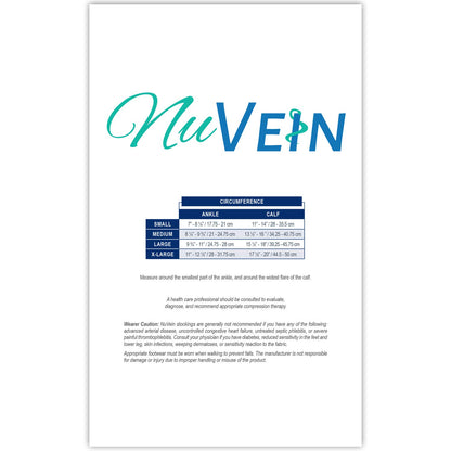 NuVein Compression Socks, 15-20 mmHg Support for Men, Padded Cushion Foot, Knee High, Closed Toe, Black, X-Large