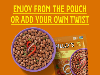 Fillo's Ready to Eat Beans Variety Pack | Black Beans, Lentils, & Pink Beans | Gluten-Free, Preservative-Free, Microwavable Meals, Non-GMO, Vegan, Plant Protein, 10 oz Pk of 6