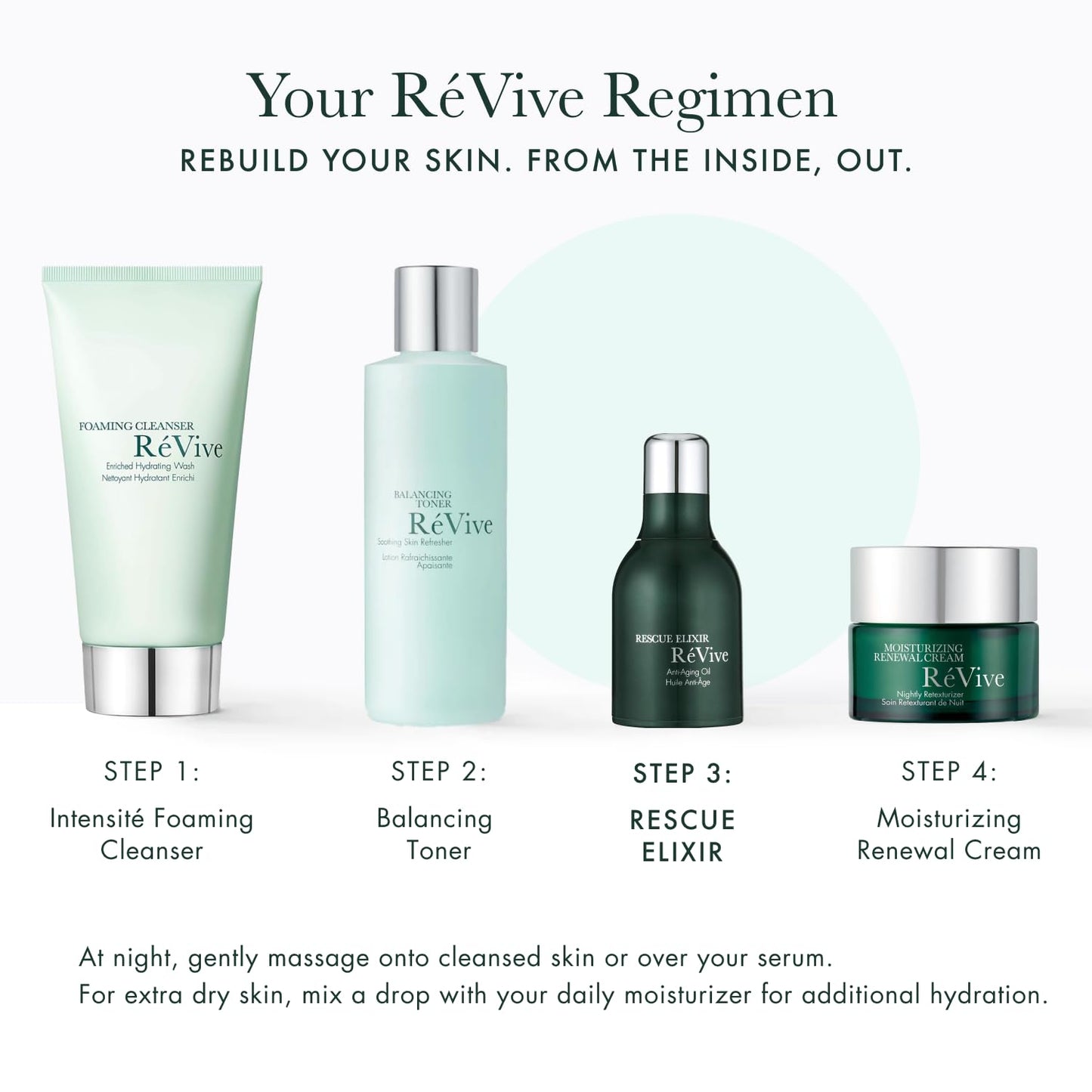 RéVive Anti Aging Face Oil - Rescue Elixir Overnight Face Oil Moisturizer - Helps Improve Skin Barrier & Reduces Fine Lines - Plumps & Smooths Skin with Murumuru Butter & Bio-Renewal Peptides (30 ml)