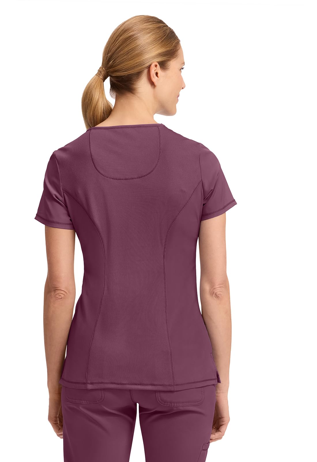 Cherokee Infinity Womens Mock Wrap Scrub Top, 4 Pockets, Rib-Knit Panel, Moisture-Wicking 360° Stretch - 2625A