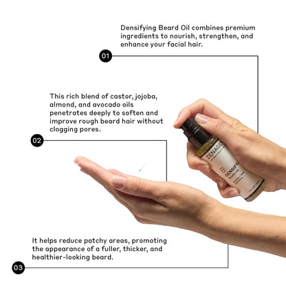 ZENAGEN Densifying Beard Oil | Nourish + Tame Castor Oil, Promotes Thicker Fuller Beard Growth, Nourishes & Softens Facial Hair, Lightweight Non-Greasy, Plant-Based, Vegan, All Beard Types, 1 oz