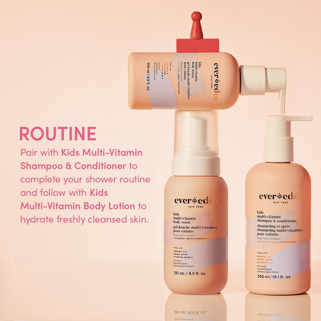 Evereden Kids Multi-Vitamin Body Lotion (6.8 fl.oz., Melon Juice): Gentle & Non-Toxic Moisturizing Kids Lotion | Nourishing & Protective Lotion for Kids