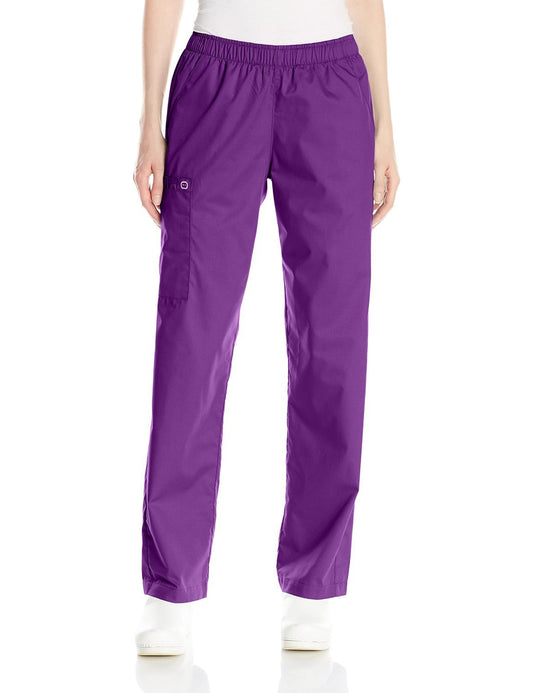 WonderWink Women's Pull-On Cargo Pant, Eggplant, 4X-Large