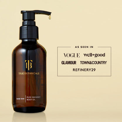 True Botanicals Pure Radiance Body Oil | Anti-Aging Body Oil for All Skin Types | Moisturize & Restore Skin Health | Dermatologist Tested, All Natural, Vegan, Clinically Proven | 3.9 fl oz | 114 ml