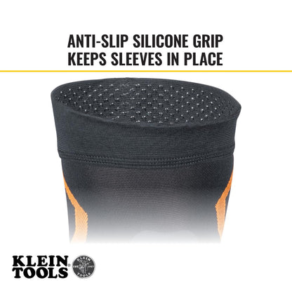 Klein Tools 60623 Knee Pad Compression Sleeve, Knee Support for Construction, Workers and Athletes, Black, M/L