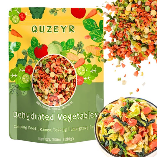 Dried Dehydrated Vegetables for Ramen Toppings, 7.05oz All Natural Dried Vegetable Flakes Soup Blend, Stews, Emergency Food, Camping Food, Soup & Salad Ingredient, Carrots