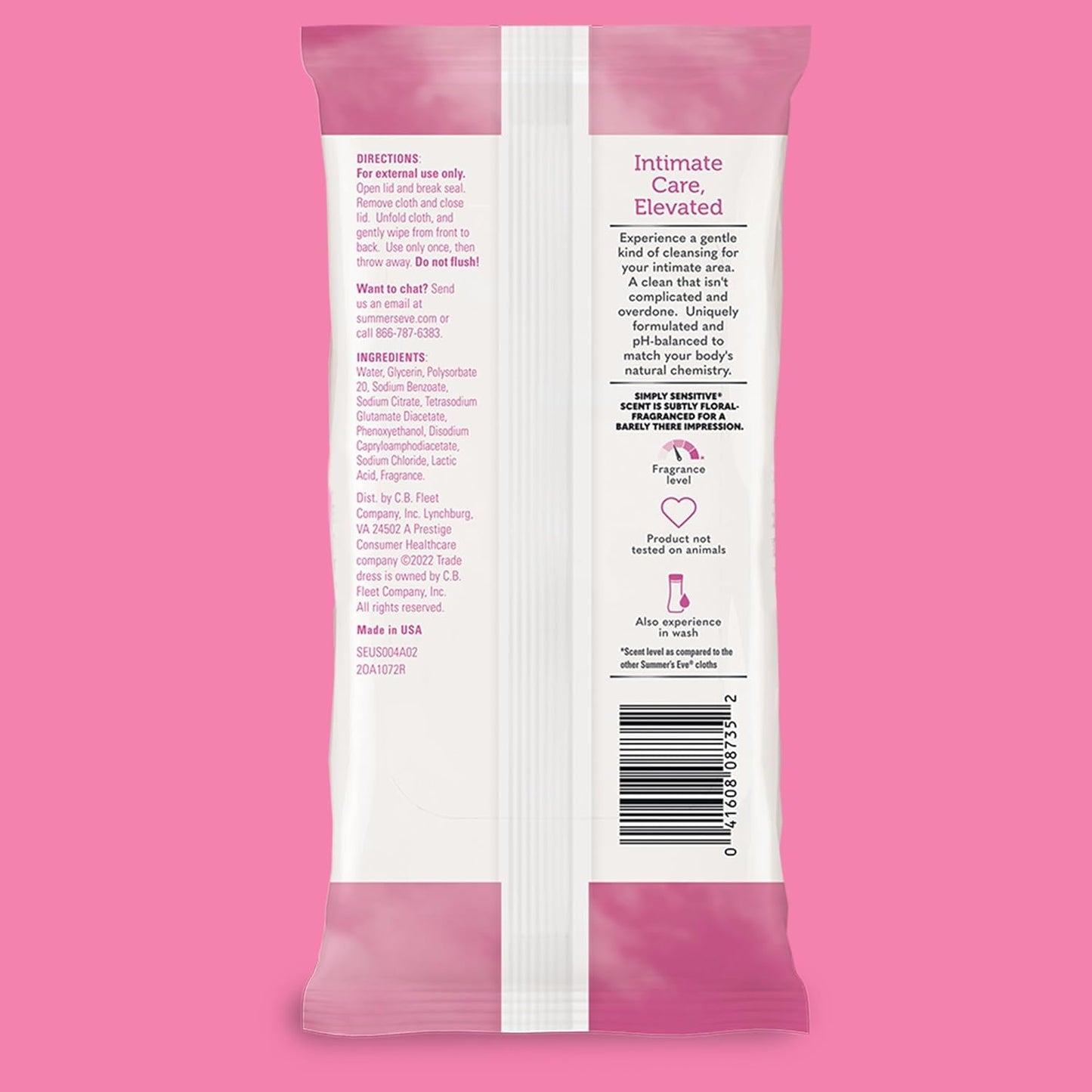 Summer's Eve Simply Sensitive Daily Gentle Feminine Wash & Wipes Bundle, 15 fl oz Body Wash & 32 Count Wipes