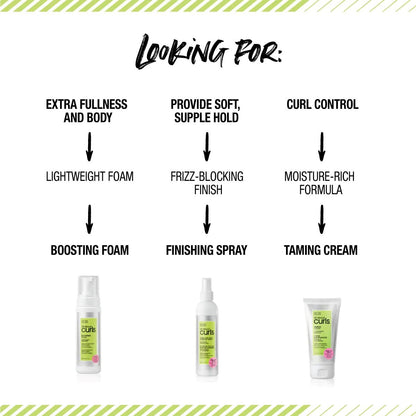 ALL ABOUT CURLS Boosting Foam | For Curly Hair | Lightweight Definition Hold | Volumizing Extra Fullness & Body | Vegan & Cruelty Free | Sulfate & Paraben Free