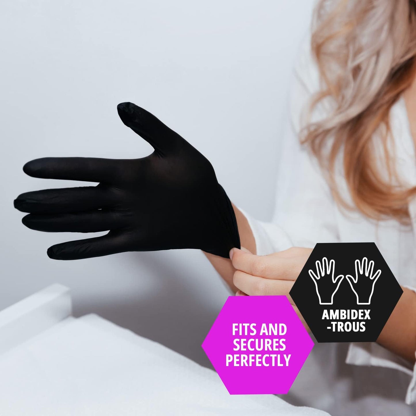MED PRIDE Medical Exam Nitrile Gloves| Black, Latex/Powder-Free, Non-Sterile Exam (Medium (Box of 100))