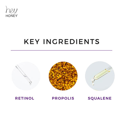 Hey Honey Look Into My Eyes Retinol, Peptide & Propolis Eye Mask for Wrinkle Reduction, Fine Line Smoothing Hydration Overnight Firming Under-Eye Treatment for Brighter, Youthful-Looking Eyes | 1 Oz