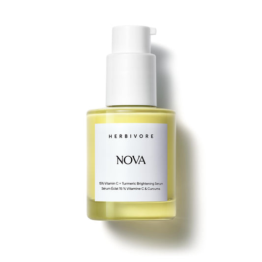 HERBIVORE Nova 15% Vitamin C + Turmeric Brightening Serum for Dark Spots, Hyperpigmentation + Even Skin Tone | Vegan, Plant-Based, Cruelty-Free, 30 mL / 1 oz